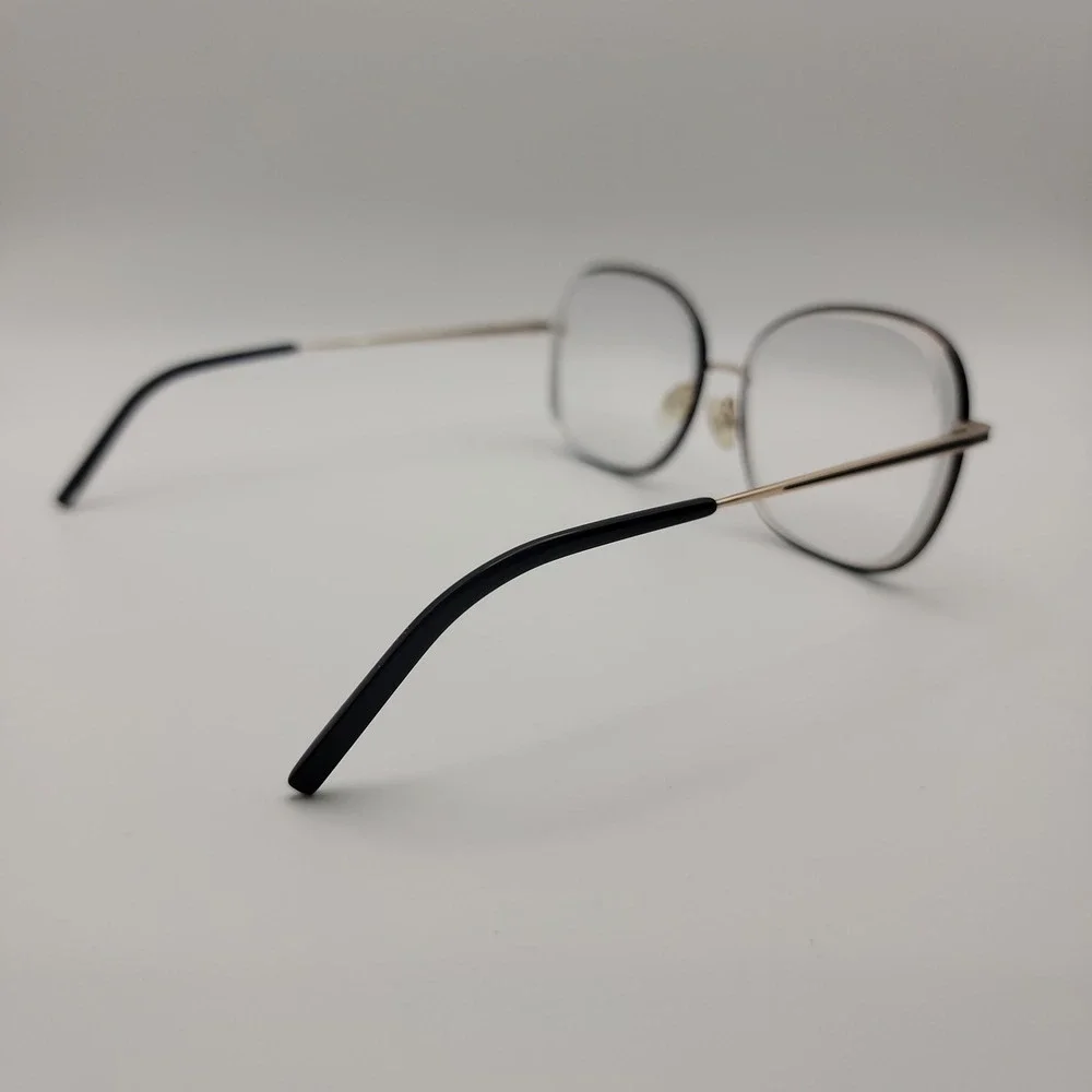 Warby Parker Leah Eyeglasses Frames Only 57-16-140 Gold Black Oversized Round